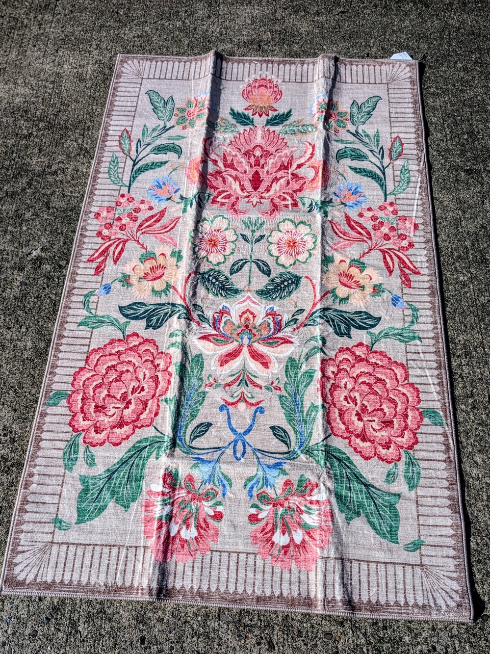 Floral Printed Home Bedding Throw - Pink & Green